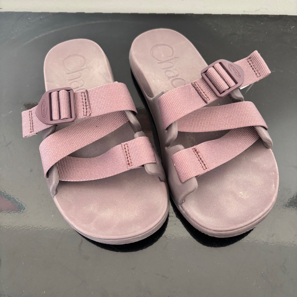 Chaco Chillos Slide Sandals Womens 8 Mauve Purple Adjustable Strap Sport Slides